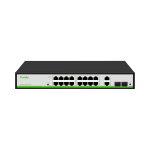 Tiandy POE Switch 16* 10/100/1000M PoE Ports+2*Gigabit Uplink+2* Gigabit SFP Ports