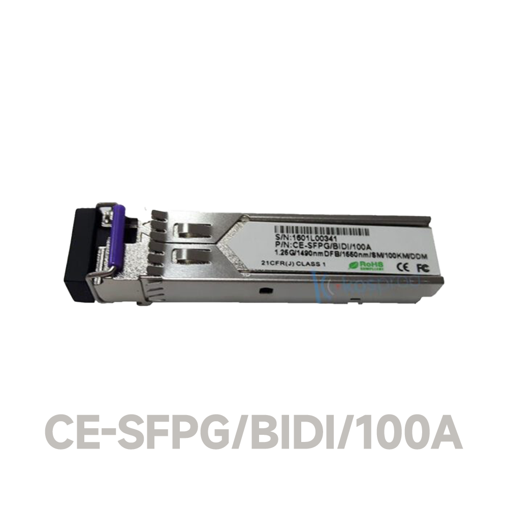 1.25G SFP, SM Single Fiber, 100KM, 1310/1550, LC Connector