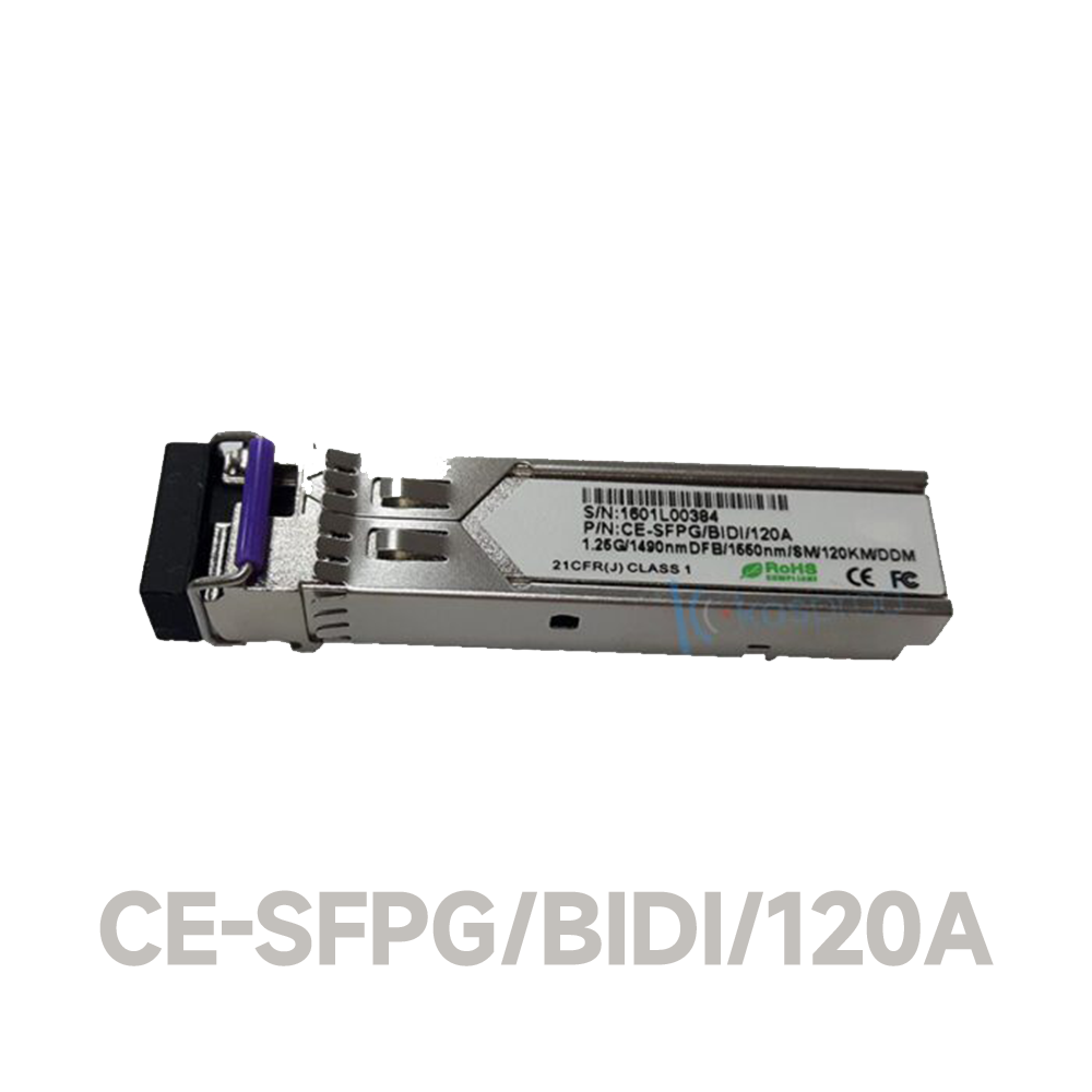 1.25G SFP, SM Single Fiber, 120KM, 1310/1550, LC Connector