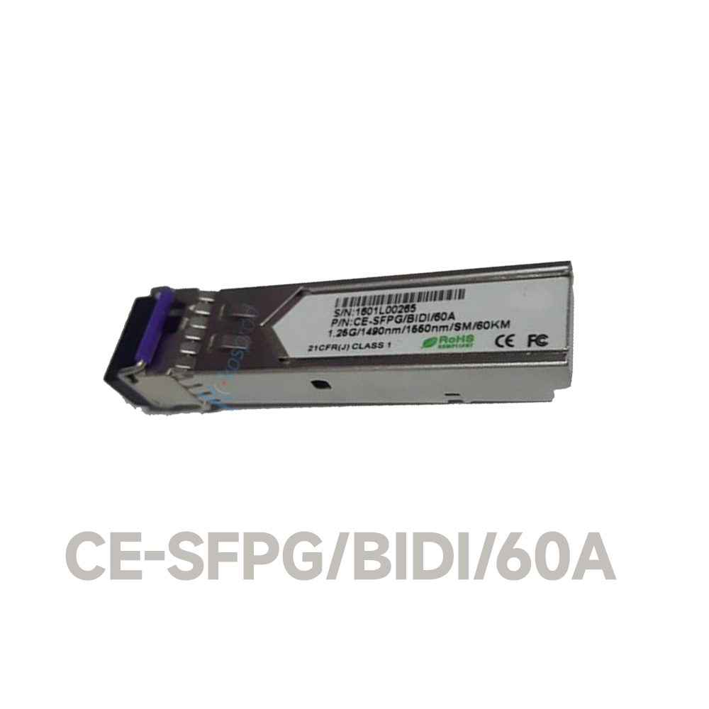 1.25G SFP, SM Single Fiber, 60KM, 1310/1550, LC Connector