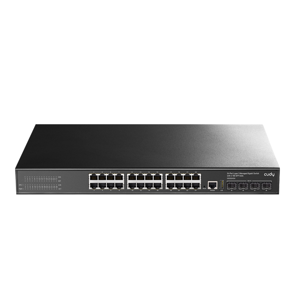 24-Port Layer 3 Managed Gigabit Switch with 4 10G SFP Slots