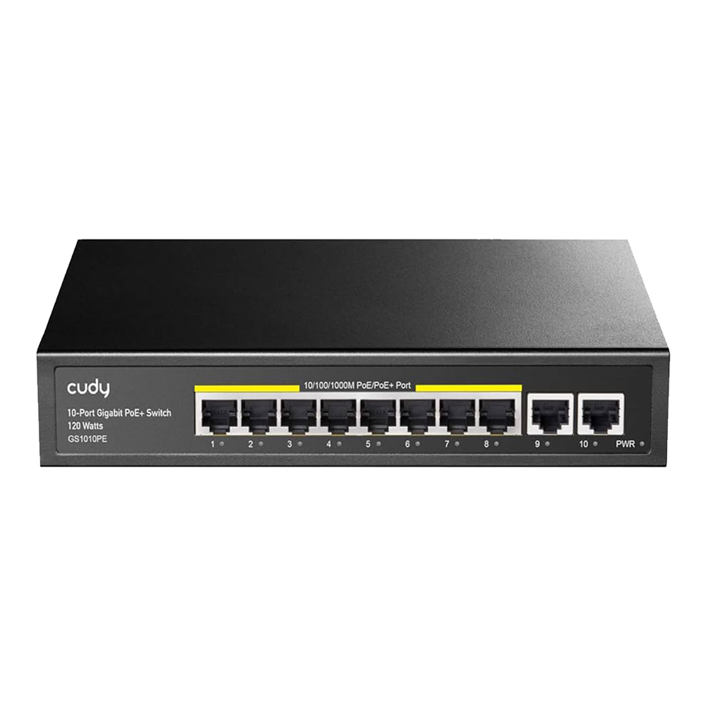 8-Port Gigabit PoE+ Switch with 2 Gigabit Uplink Ports ( GS1010PE )