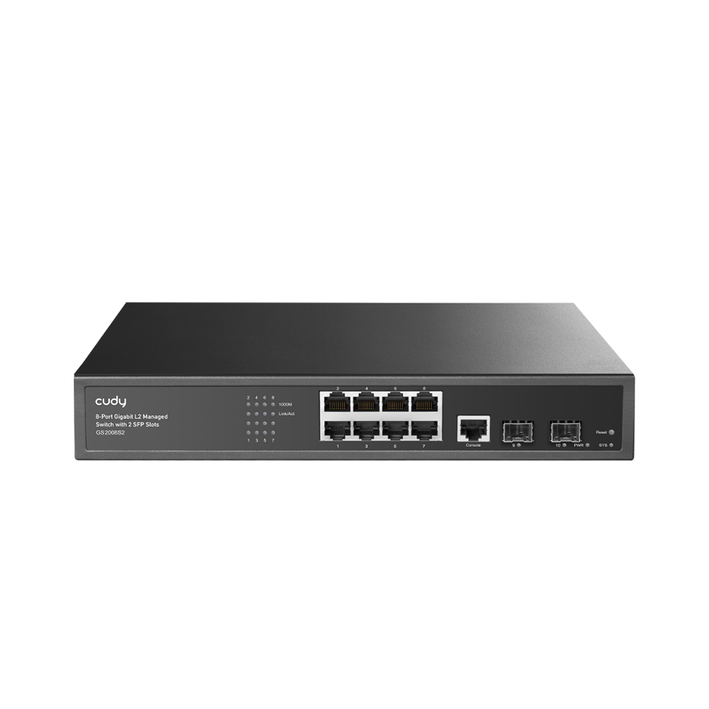 8-Port Layer 2 Managed Gigabit Switch with 2 Gigabit SFP Slots ( GS2008S2 )