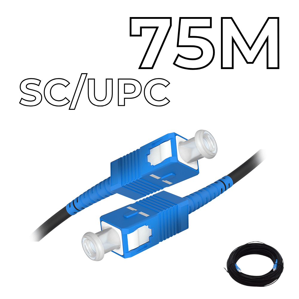 Fiber Optic Drop Cable SC/UPC Connectors 75M