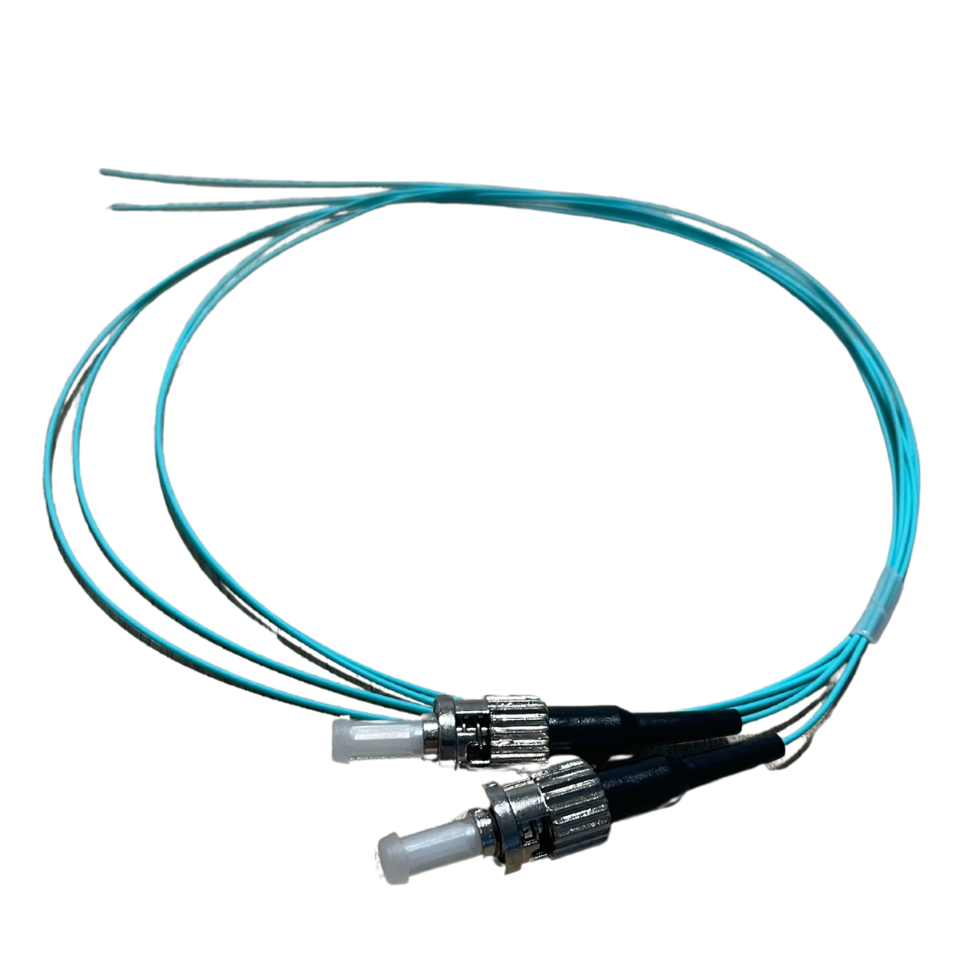 Fiber optical patch cord (Fibre Pigtail Tight Buffered MM ST OM3 50/125 Aqua 1Mtr)