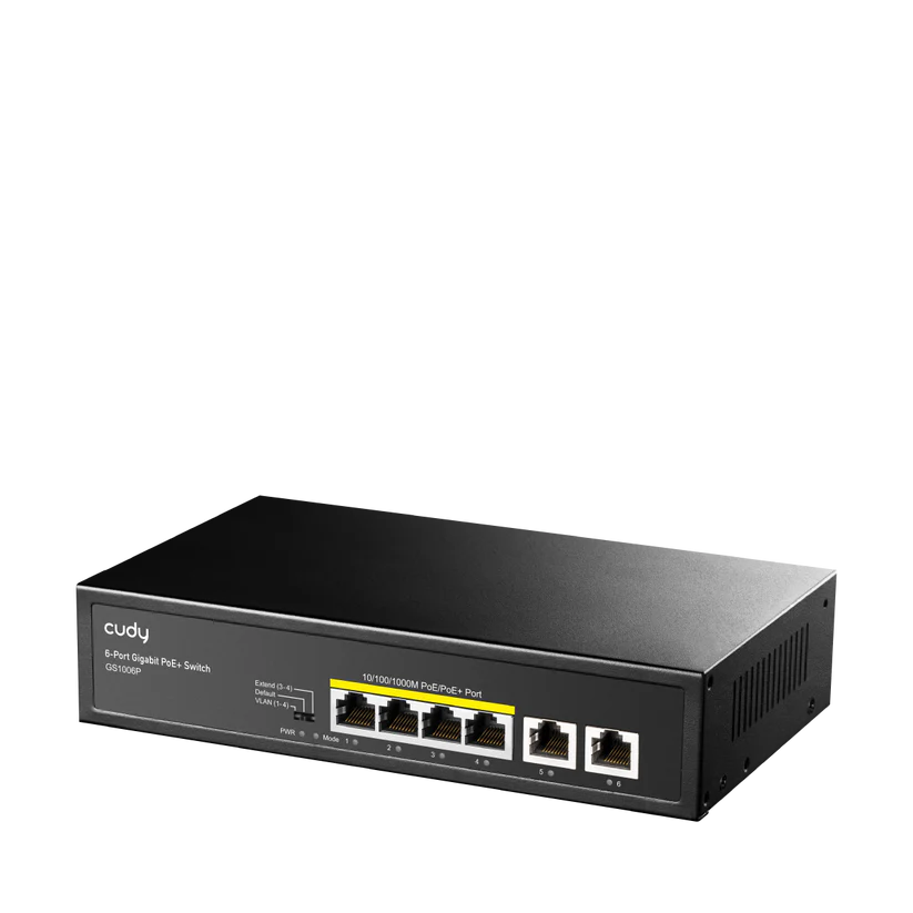 4-GbE PoE Switch with 2 Uplink GbE (GS1006P)