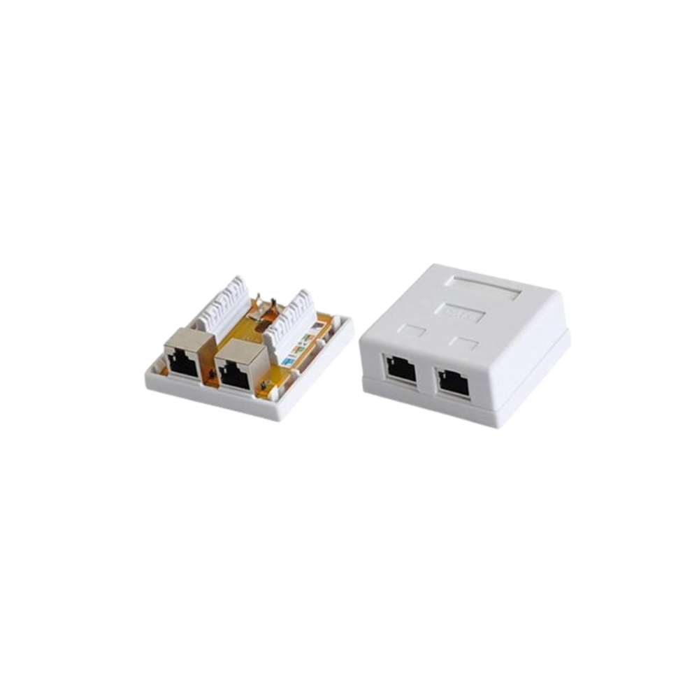 RJ45 Face plate Surface Mount Box/Dual-Port/CAT6/FTP