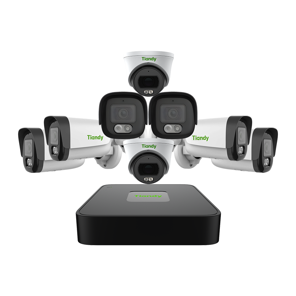 Camera set 8pcs 2MP (1 NVR ,6 Bullet Camera , 2 Dome Camera )