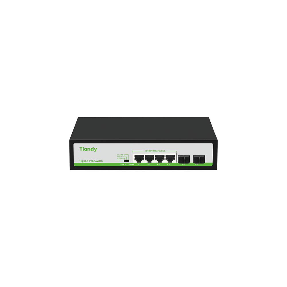 Tiandy POE Switch 4*10/100/1000M PoE ports +2*1000M SFP Port
