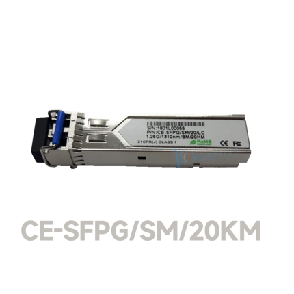 1.25G SFP, SM, Dual Fiber, 20KM, LC Connector
