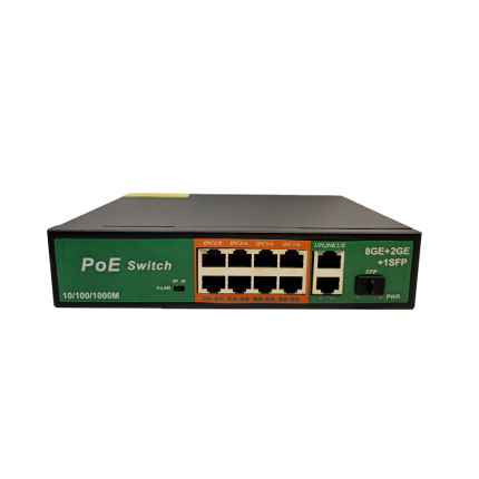 POE Switch 8*1000Mbps(POE) +2*1000Mbps (Uplink) +1*1000Mbps SFP port