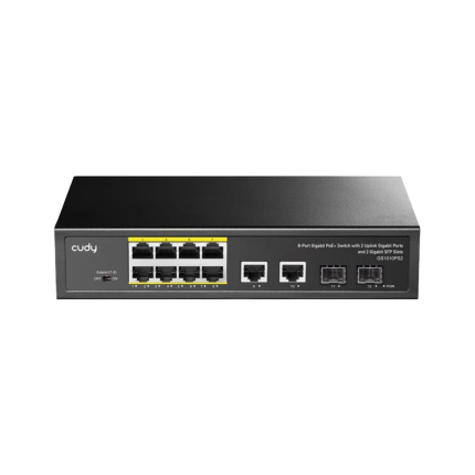 8-GbE PoE Switch with 2 Uplink GbE and 2 Uplink SFP (GS1010PS2)