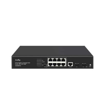 8-Port Layer 2 Managed Gigabit PoE+ Switch with 2 Gigabit SFP Slots, 120W ( GS2008PS2)