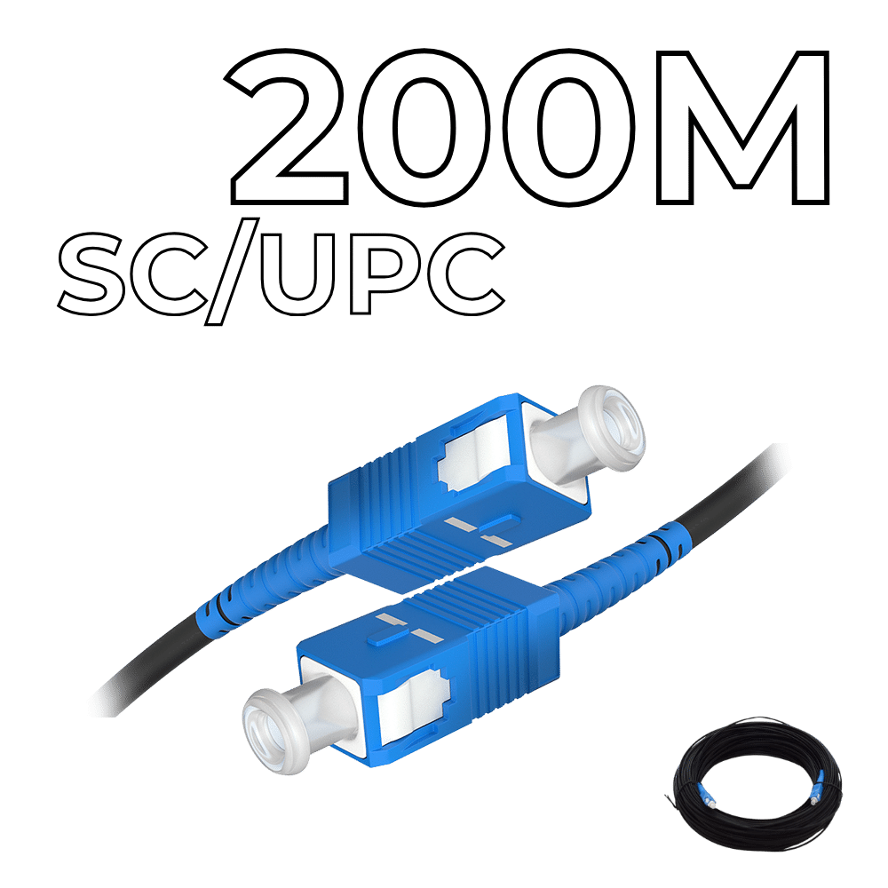 Fiber Optic Drop Cable SC_UPC Connectors 200M Fiber Optic Drop Cable SC/UPC Connectors 200M - Image 1