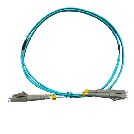 Fiber optical patch cord (Fibre Patch Lead Duplex 2.0mm) MM LC-LC OM3 50/125 LSZH Aqua 1Mtr)
