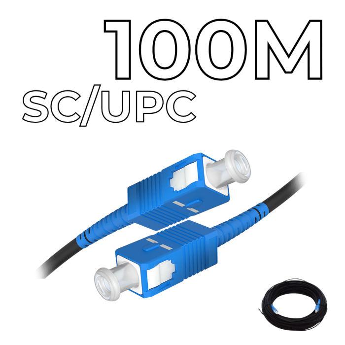 Drop Connector Fiber Optic Drop Cable SC/UPC Connectors 100M - Treco