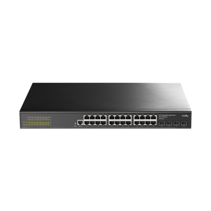 24-портен управуван гигабитен прекинувач Layer 2 со 4 гигабитни SFP слотови (GS2024S2)