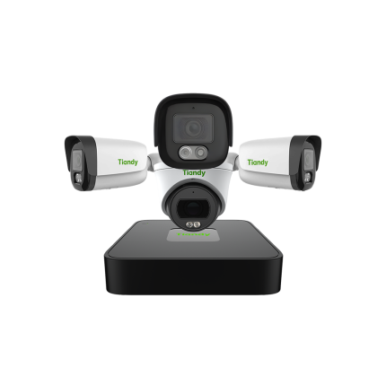 Комплет од 4 камери од 4 MP (1 NVR, 3 надворешни камери, 1 внатрешна камера)